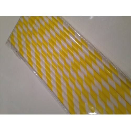 Stripped  Yellow Paper Straw click on image to view different color option